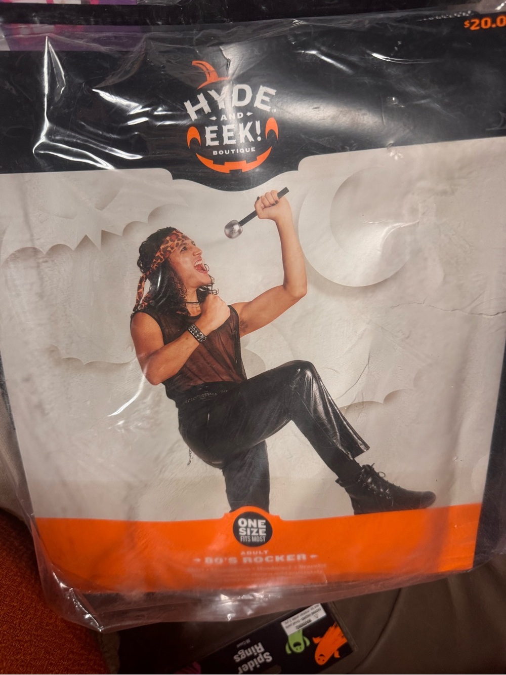 80s Rocker Costume - Black and Brown